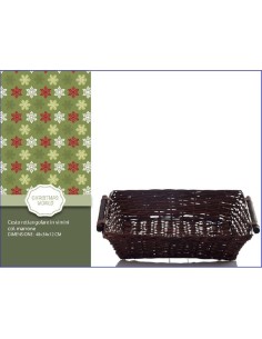 CESTO VIMINI RETT. MARRONE CM 48 X 34 X H12