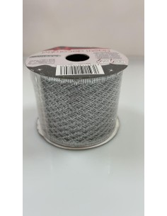 NASTRO RETE SILVER 6,3CM X 2,7 MT