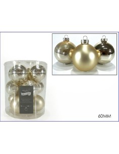 PALLE VETRO ORO 60MM SET 12 PZ ASS