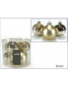 PALLE VETRO ORO 80MM SET 8 PZ