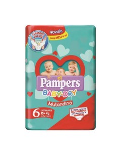 PAMPERS BABY DRY MUTANDINA 6 TAGLIA