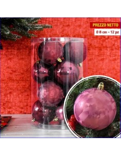 ROSA CILINDRO PALLINE 12 PZ 8CM