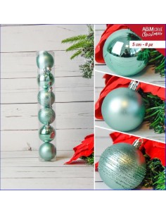 TUBO 6 PALLINE DECOR GREEN 5.CM