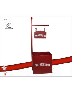 PORTA PIANTA IN LATTA ROSSO 37 X 14 X 13