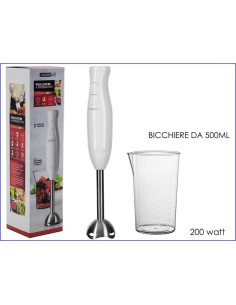FRULLATORE IMMERSIONE ACCIAIO C/BICCH. 200W 2VELOC