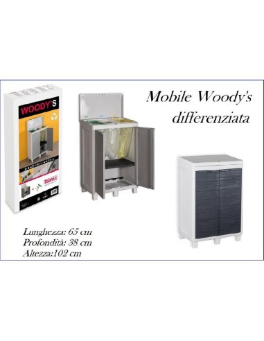 MOBILE WOODY PATTUMIERA 3 SCOMPARTI