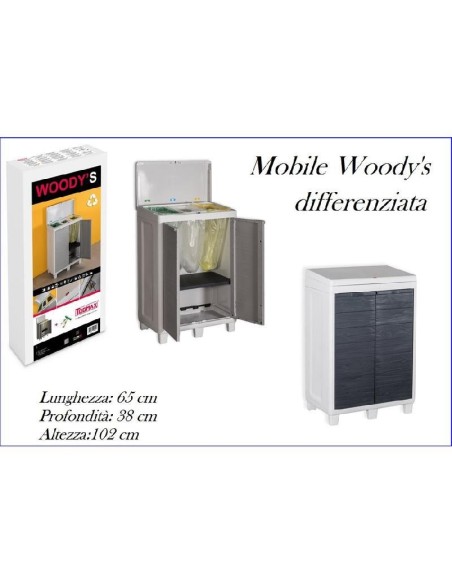 MOBILE WOODY PATTUMIERA 3 SCOMPARTI