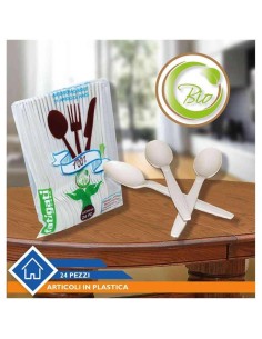 CUCCHIAIO IN AMIDO DI MAIS BIO 24 PEZZI FATIGATI 