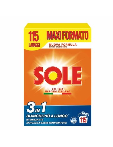 SOLE DETERSIVO POLVERE 3 IN 1 BIANCO SPLENDENTE 115 LAVAGGI