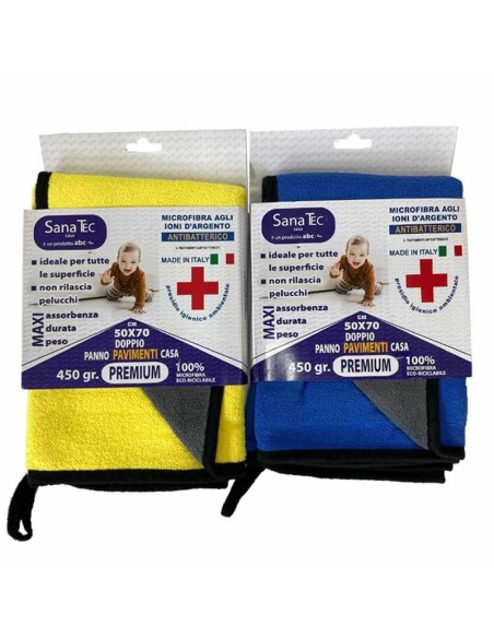 SANATEC PANNO BICOLORE 50 X 70 MICROFIBRA ANTIBATTERICO 