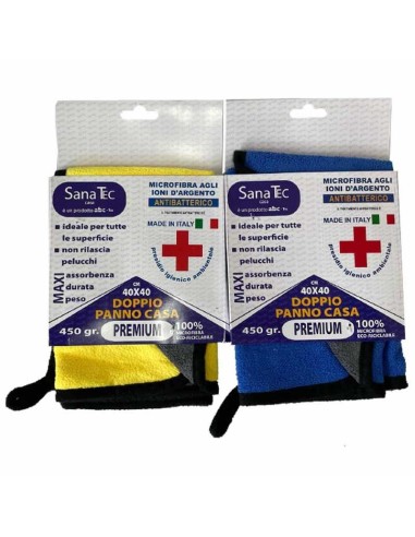 SANATEC PANNO BICOLORE 40 X 40 MICROFIBRA ANTIBATTERICO 