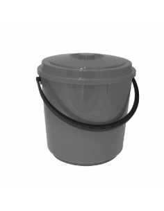 BIDONE IMMONDIZIA CON COPERCHIO GRIGIO 16 LT