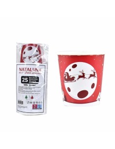 BICCHIERI ACQUA NATALIZI MONUSO IN CARTA 25 PEZZI 