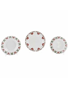 SERVIZIO PIATTI NATALIZIO 18 PEZZI CUORI NATALUNA