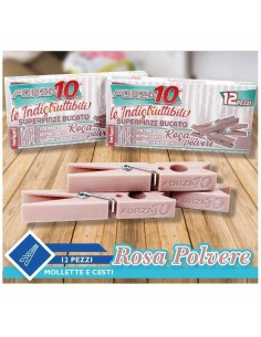 FATIGATI MOLLETTE BUCATO ROSA 12 PEZZI 
