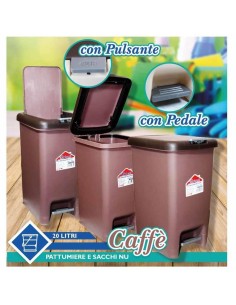 FATIGATI PATTUMIERA CON PEDALE 20 LT MARRONE