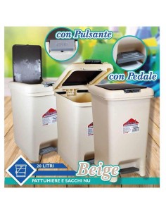 FATIGATI PATTUMIERA CON PEDALE 20 LT BEIGE