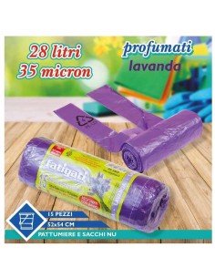 FATIGATI SACCHETTO SPAZZATURA CON MANICI LAVANDA 52 X 54