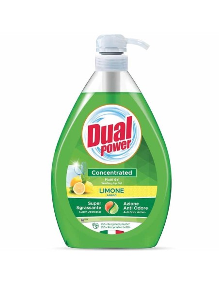 DUAL POWER PIATTI GEL CON DOSATORE LIMONE VERDE 1 LT