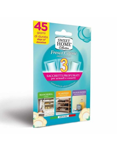 SWEET HOME PROFUMATORE CASSETTO FRESCO COTONE 3 PEZZI 