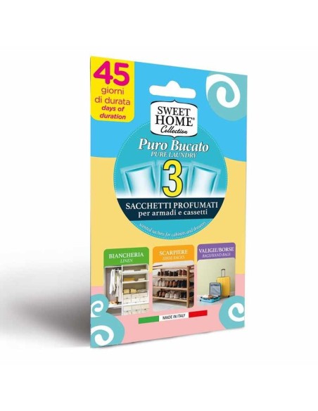 SWEET HOME PROFUMATORE CASSETTO PURO BUCATO 3 PEZZI 