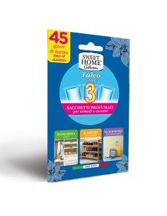 SWEET HOME PROFUMATORE CASSETTO TALCO 3 PEZZI 