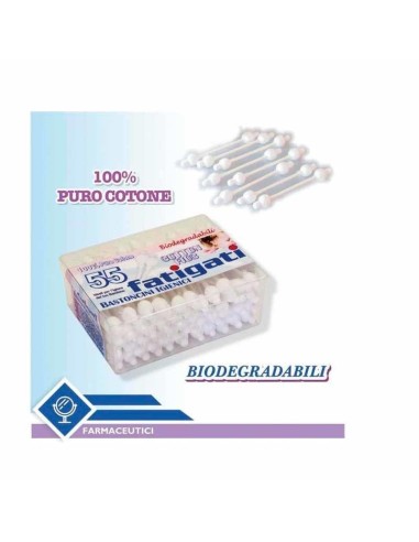 BASTONCINI IGIENICI OVATTATI PER BAMBINI 55 PEZZI FATIGATI