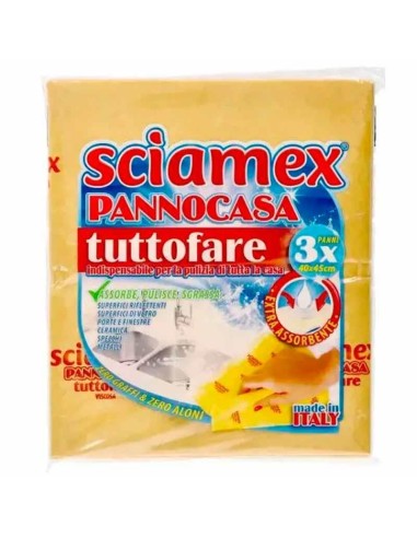 SCIAMEX PANNO PELLE TUTTO FARE PROFESSIONALE 40 X 45 CM 3 PZ