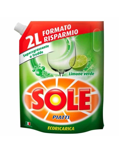 SOLE PIATTI CONCENTRATO ECO RICARICA LIMONE 2 LITRI