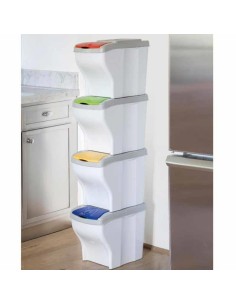 PATTUMIERA POKER SET 4 PZ IMPILABILI VERTICALI 