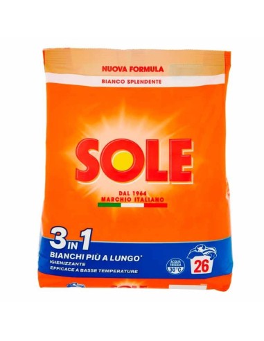 SOLE DETERSIVO IN POLVERE BIANCO SPLENDENTE 26 MISURINI 