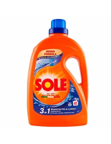 SOLE LAVATRICE LIQUIDO BIANCO SOLARE 41 LAVAGGI 1.845 LT