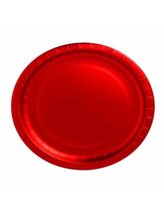 NATALUNA PIATTO TONDO ROSSO 8 PEZZI DIAMETRO 18 CM 