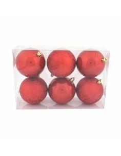 PALLINE NATALE ROSSO 8 CM 6 PEZZI 