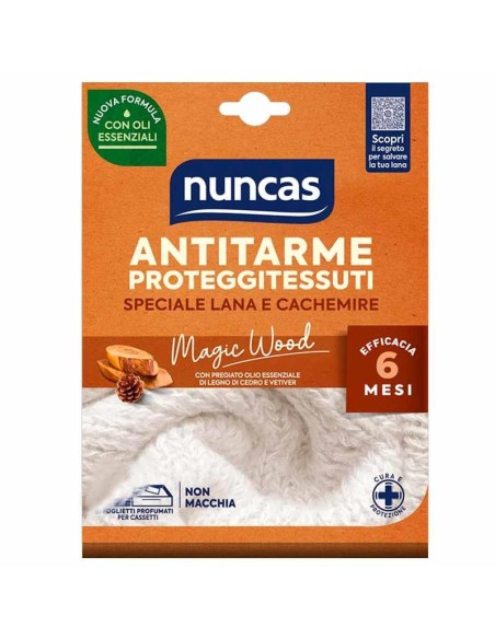 NUNCAS ANTITARME PROTEGGI TESSUTI FOGLIETTI MAGIC WOOD 8 PEZ