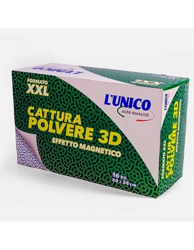 L'UNICO PANNO CATTURA POLVERE 3 D 16 PZ XXL 50 X 26 CM