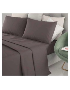 IRGE COMPLETO LETTO MATRIMONIALE TINTA UNITA GRIGIO SCURO