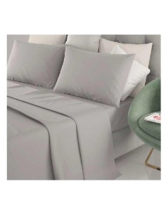 IRGE COMPLETO LETTO MATRIMONIALE TINTA UNITA GRIGIO CHIARO