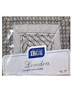 IRGE COMPLETO LETTO LONDRA FLANELLA MATRIMONIALE GRIGIO