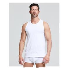 CANOTTA SPALLA LARGA UOMO 100 SBADIGLI JERSEY BIANCO MBW 301