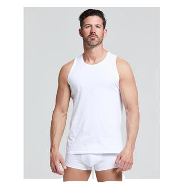 CANOTTA SPALLA LARGA UOMO 100 SBADIGLI JERSEY BIANCO MBW 301