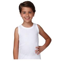 CANOTTA BAMBINI LA FOGLIA SPALLA LARGA BIANCA