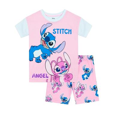 PIGIAMA BAMBINO ESTIVO LILLO E STITCH GIRL DA 3 A 8 ANNI 
